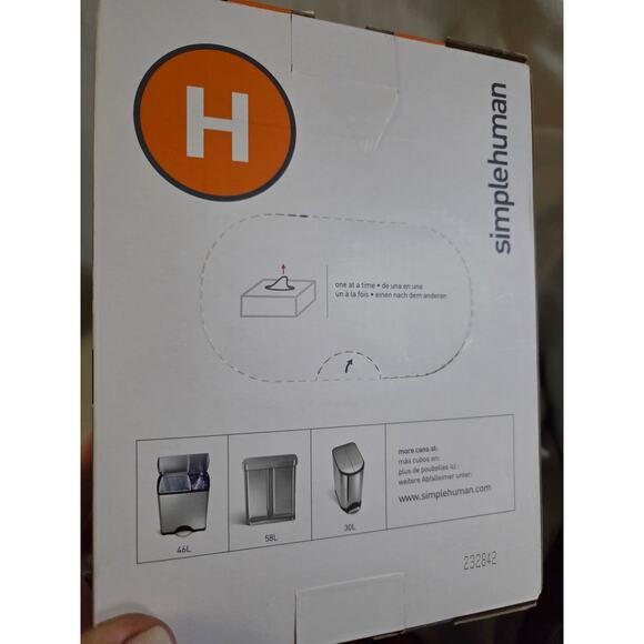 NEW Lot 36 Simplehuman Code H Genuine Custom Fit Liners Drawstring Trash Bags - Picture 4 of 4